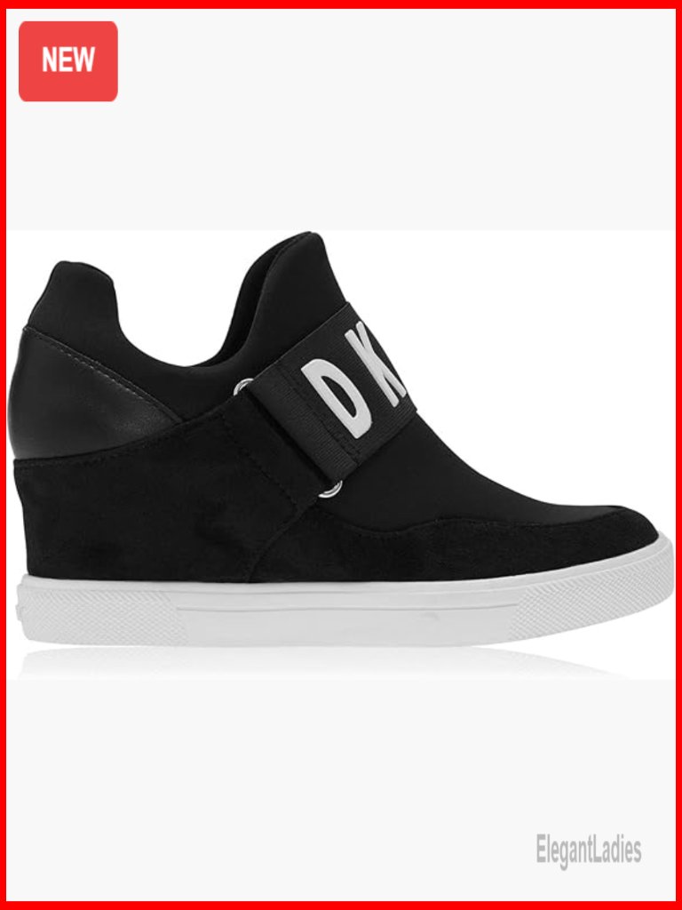 Leather Wedge Sneakers Size 7.5 Slip-On Cushioned Casual Shoes